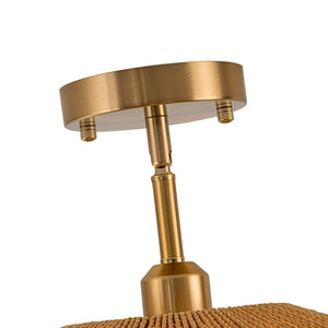 LightFixturesUSA - Bohemian Brown Woven Hemp Rope Cage Ceiling Light - Ceiling Light - Brown Rope - 