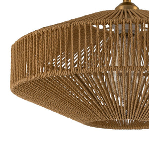 LightFixturesUSA - Bohemian Brown Woven Hemp Rope Cage Ceiling Light - Ceiling Light - Brown Rope - 