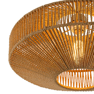 LightFixturesUSA - Bohemian Brown Woven Hemp Rope Cage Ceiling Light - Ceiling Light - Brown Rope - 
