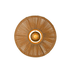 LightFixturesUSA - Bohemian Brown Woven Hemp Rope Cage Ceiling Light - Ceiling Light - Brown Rope - 