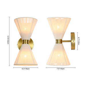 LightFixturesUSA-Boho 2-Light Beige Woven Thread Hourglass Vanity Wall Sconce-Wall Sconce-2 Packs-