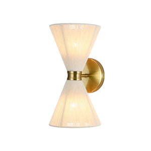 LightFixturesUSA-Boho 2-Light Beige Woven Thread Hourglass Vanity Wall Sconce-Wall Sconce-2 Packs-