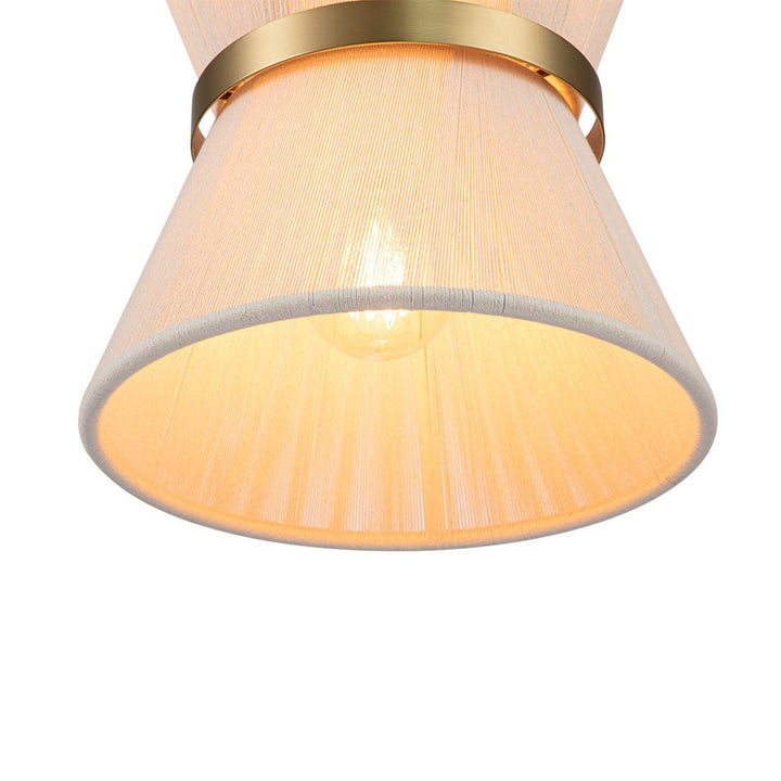 Boho 2-Tier Woven Thread Tapered Drum Pendant Light | LightFixturesUSA