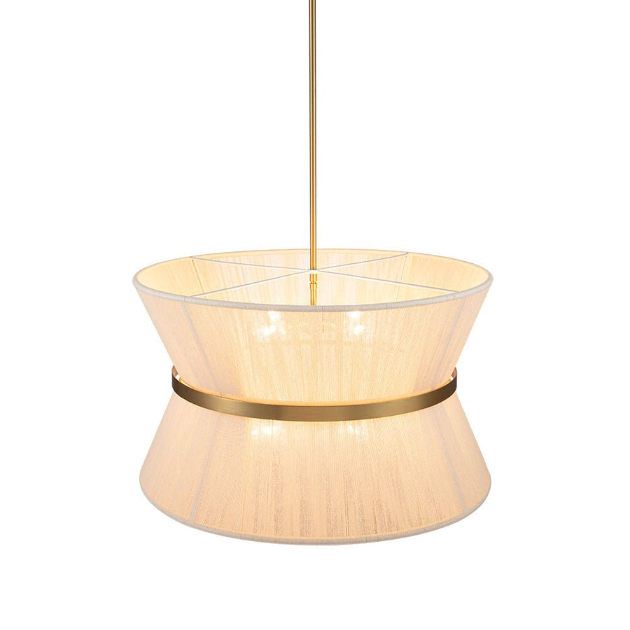 Thread Chandlier Boho 2-Tier Woven Thread Tapered Drum Pendant Light | LightFixturesUSA