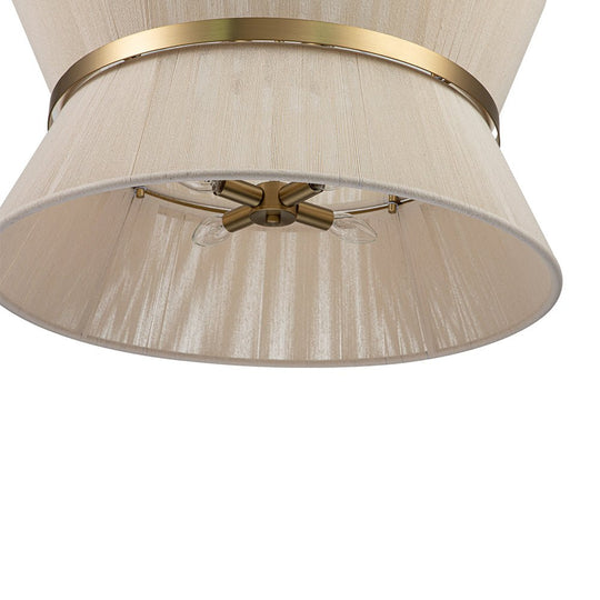 Boho 2-Tier Woven Thread Tapered Drum Pendant Light | LightFixturesUSA