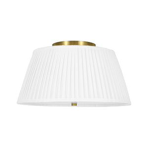 LightFixturesUSA-Boho 3-Light Round Pleated Fabric Drum Cage Flush Mount-Ceiling Light-15 in-