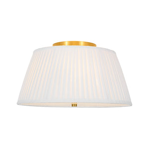 LightFixturesUSA-Boho 3-Light Round Pleated Fabric Drum Cage Flush Mount-Ceiling Light-15 in-