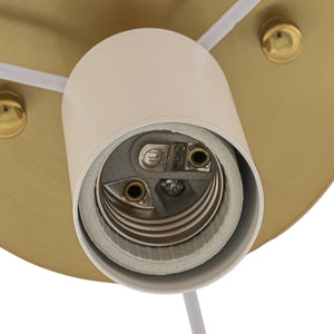 LightFixturesUSA-Boho Beige Linen Fabric Round Drum Cage Semi Flush Mount-Ceiling Light-13.8 in-