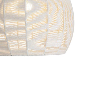 LightFixturesUSA - Boho Beige Woven Thread Dome Cage Semi Flush Mount - Chandelier - Beige - 