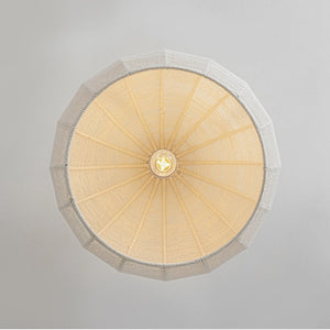 LightFixturesUSA - Boho Beige Woven Thread Dome Cage Semi Flush Mount - Chandelier - Beige - 