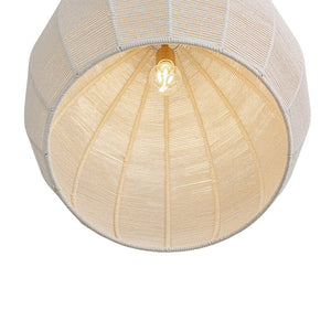 LightFixturesUSA - Boho Beige Woven Thread Dome Cage Semi Flush Mount - Chandelier - Beige - 