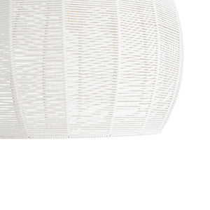 LightFixturesUSA - Boho Beige Woven Thread Dome Cage Semi Flush Mount - Chandelier - Beige - 