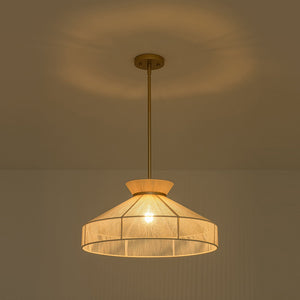 LightFixturesUSA-Boho Coastal Woven Beige Thread Conical Cage Chandelier-Chandelier-19.7 in-