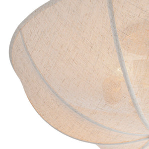 LightFixturesUSA - Boho Fabric Linen Round Scalloped Cage Semi Flush Mount - Ceiling Light - 24 in - 