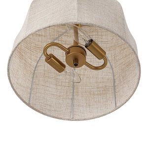 LightFixturesUSA - Boho Fabric Linen Round Scalloped Dome Cage Ceiling Light - Ceiling Light - 12 in - 