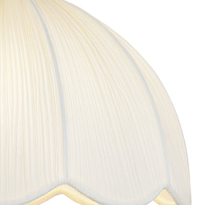 LightFixturesUSA-Boho Flower Scalloped Pleated Fabric Cage Pendant-Ceiling Light-17.7 in-