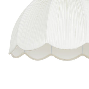 LightFixturesUSA-Boho Flower Scalloped Pleated Fabric Cage Pendant-Ceiling Light-17.7 in-