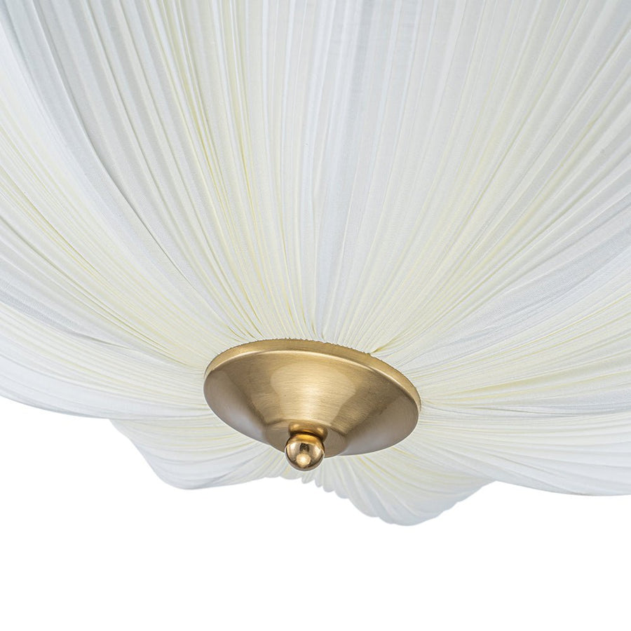 LightFixturesUSA - Boho Pleated Flower White Fabric Cage Pendant Light - Pendant Light - 19.3 in (Pre - Order) - 