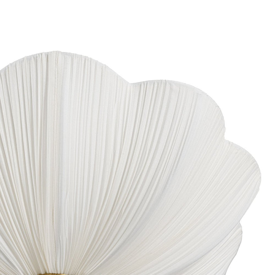 LightFixturesUSA - Boho Pleated Flower White Fabric Semi Flush Mount - Ceiling Light - 19.5 in - 