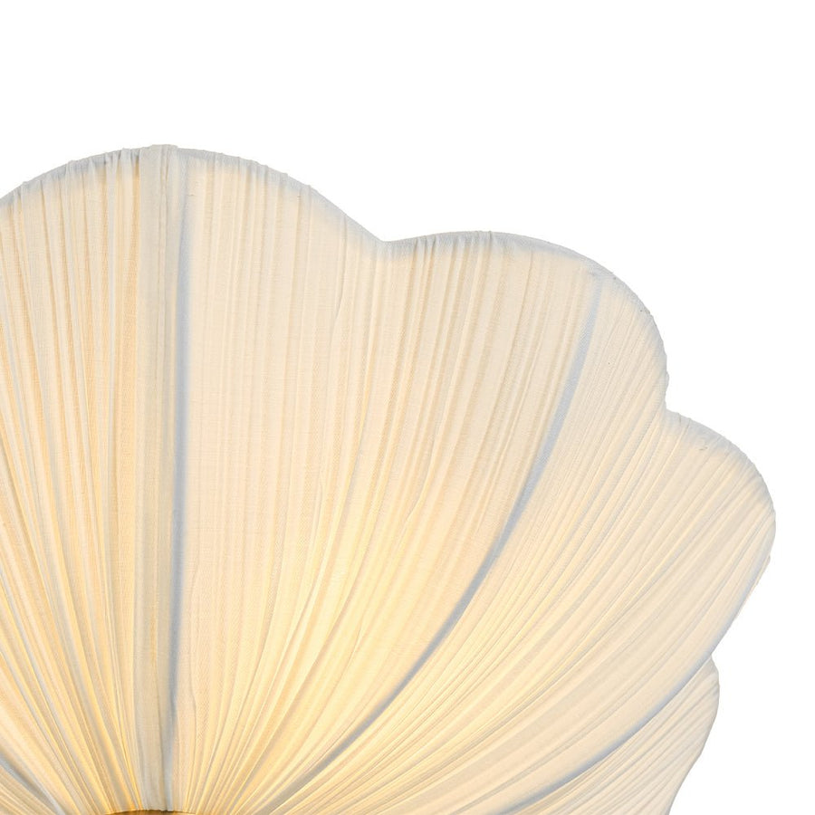 LightFixturesUSA - Boho Pleated Flower White Fabric Semi Flush Mount - Ceiling Light - 19.5 in - 