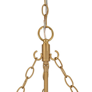 LightFixturesUSA - Brass 1 - Light Clear Textured Glass Conical Cage Pendant - Pendant Light - Brass - 