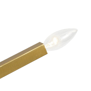 LightFixturesUSA - Brass 12 - Light Adjustable Linear Rod Sputnik Chandelier - Chandelier - Brass - 