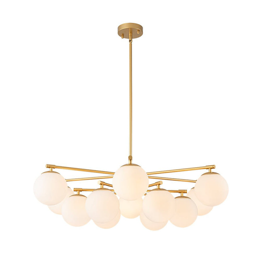 LightFixturesUSA - Brass 2 - Tier Sputnik Frosted Glass Bubble Pendant Chandelier - Chandelier - Brass (Exclusive Offer) - 