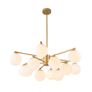 LightFixturesUSA - Brass 2 - Tier Sputnik Frosted Glass Bubble Pendant Chandelier - Chandelier - Brass (Exclusive Offer) - 
