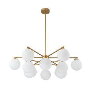 LightFixturesUSA - Brass 2 - Tier Sputnik Frosted Glass Bubble Pendant Chandelier - Chandelier - Brass (Exclusive Offer) - 