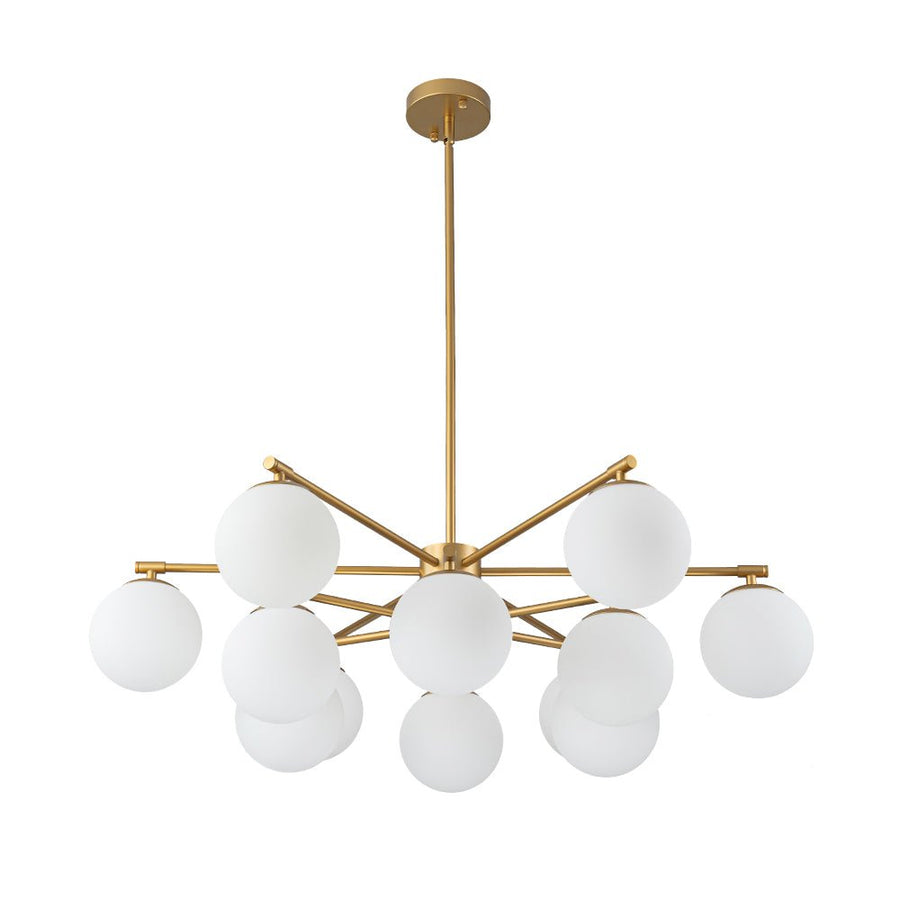 LightFixturesUSA - Brass 2 - Tier Sputnik Frosted Glass Bubble Pendant Chandelier - Chandelier - Brass (Exclusive Offer) - 