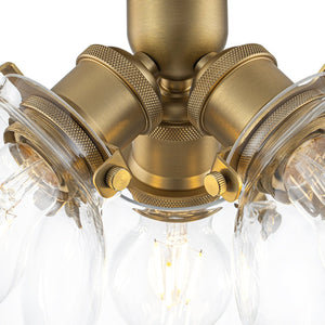 LightFixturesUSA - Brass 3 - Light Clear Glass Glass Globe Ceiling Light - Ceiling Light - Gold - 