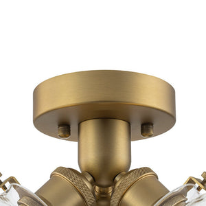 LightFixturesUSA - Brass 3 - Light Clear Glass Glass Globe Ceiling Light - Ceiling Light - Gold - 