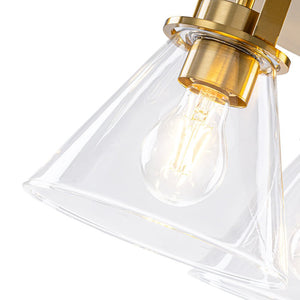 LightFixturesUSA - Brass 3 - Light Glass Conical Shade Round Ceiling Light - Ceiling Light - Brass - 