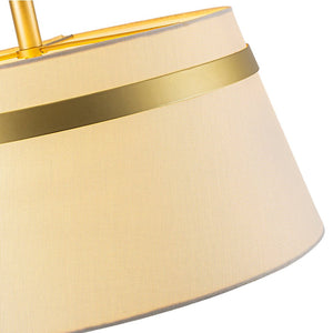 LightFixturesUSA - Brass 3 - Light White Fabric Drum Cage Semi Flush Mount - Ceiling Light - Brass - 
