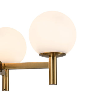 LightFixturesUSA - Brass 4 - Light Opal Glass Globe Round Sputnik Chandelier - Chandelier - Brass - 
