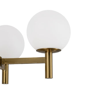 LightFixturesUSA - Brass 4 - Light Opal Glass Globe Round Sputnik Chandelier - Chandelier - Brass - 