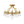LightFixturesUSA - Brass 5 - Light Candle Style Crystal Crown Semi Flush Mount - Ceiling Light - Brass - 
