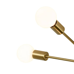 LightFixturesUSA - Brass 5 - Light Tiered Linear Sputnik Semi Flush Mount - Chandelier - Brass - 