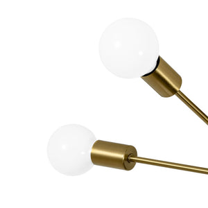 LightFixturesUSA - Brass 5 - Light Tiered Linear Sputnik Semi Flush Mount - Chandelier - Brass - 