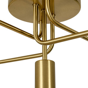 LightFixturesUSA - Brass 5 - Light Tiered Linear Sputnik Semi Flush Mount - Chandelier - Brass - 