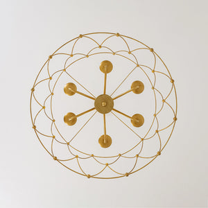 LightFixturesUSA-Brass 6-Light Candle Geometric Metal Drum Lantern Chandelier-Chandelier-23.6 in-