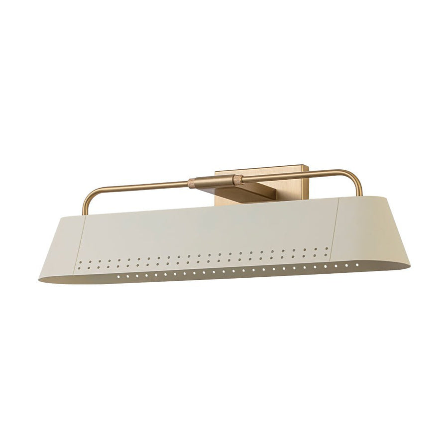 LightFixturesUSA - Brass Beige Iron Rectangle Shade Vanity Sconce Picture Light - Wall Sconce - 18.5 in - 