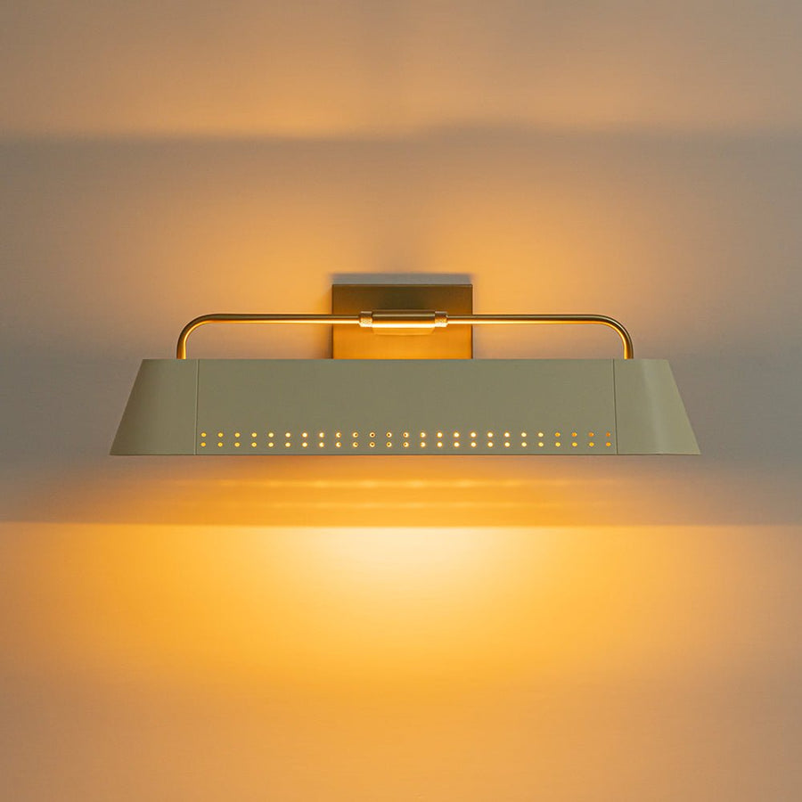 LightFixturesUSA - Brass Beige Iron Rectangle Shade Vanity Sconce Picture Light - Wall Sconce - 18.5 in - 