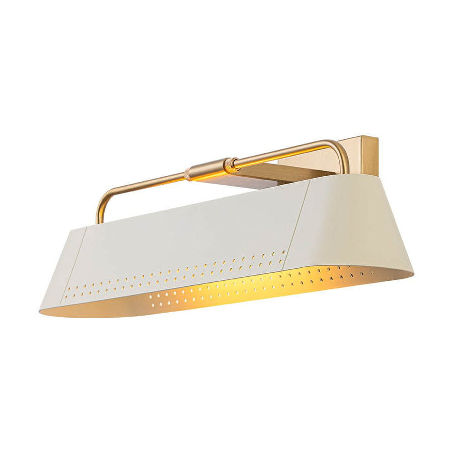 LightFixturesUSA - Brass Beige Iron Rectangle Shade Vanity Sconce Picture Light - Wall Sconce - 18.5 in - 