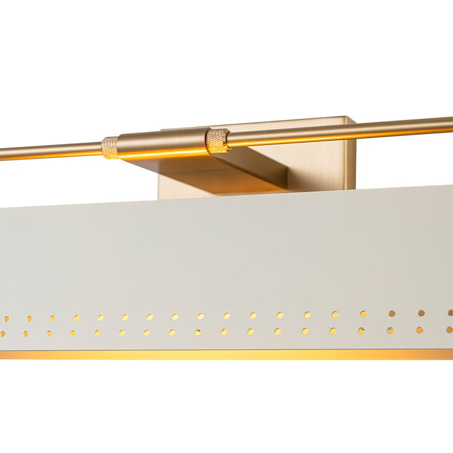 LightFixturesUSA - Brass Beige Iron Rectangle Shade Vanity Sconce Picture Light - Wall Sconce - 18.5 in - 