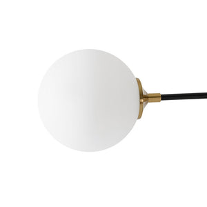 LightFixturesUSA - Brass Black 3 - Light Frosted Glass Globe Semi Flush Mount - Ceiling Light - 3 - Lt - 