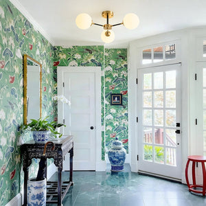 LightFixturesUSA - Brass Black 3 - Light Frosted Glass Globe Semi Flush Mount - Ceiling Light - 3 - Lt - 