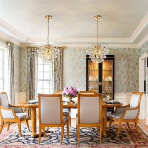 LightFixturesUSA-Brass Bloom Cascade Tiered Crystal Ball Firework Chandelier-Chandelier-15.7 in-