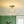 LightFixturesUSA-Brass Clear Fluted Glass Round Cone Semi Flush Mount-Ceiling Light-13.7 in-
