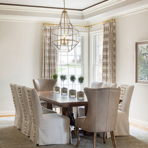 LightFixturesUSA - Brass Clear Glass Geometric Cube Lantern Pendant Light - Chandelier - Brass - 